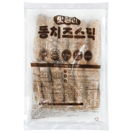 [10개] 미국식 핫칠리통치즈스틱 1.2kg (100g 12조각) 냉동 칠리스 통모짜 치즈스틱