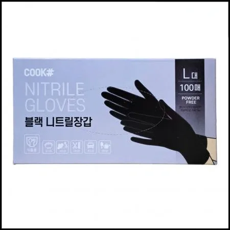 [L] 니트릴장갑 (블랙/L) 100매 라텍스장갑 주방장갑 식당장갑