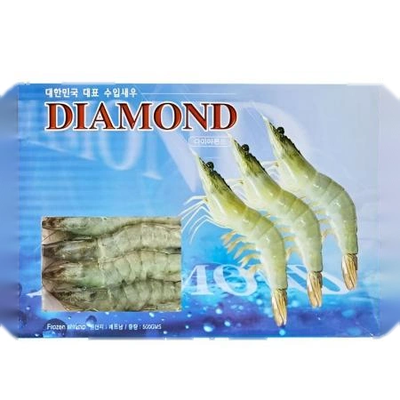 다이아몬드 흰다리새우 50미 500g 급속냉동 껍질새우