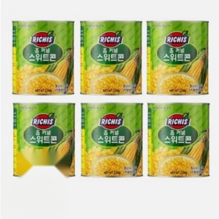[박스판매]동서 리치스 스위트콘 2.95kg*6개입 통조림 옥수수콘 태국산