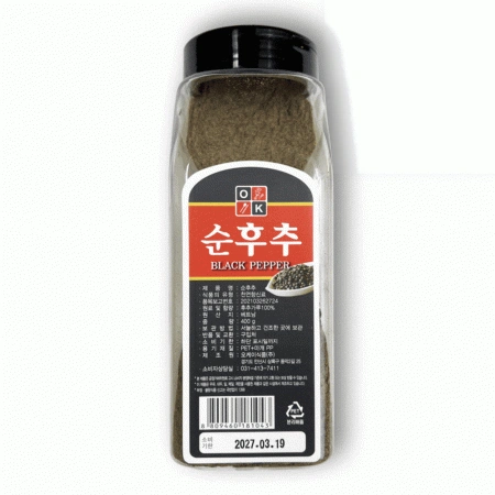 오케이 순후추 100% 흑후추분말 후추 가루 400g