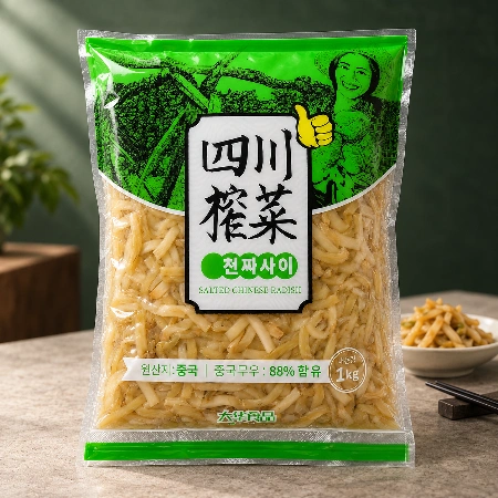 사천짜사이 1kg 중국무 절임반찬 대용량 짜사이채