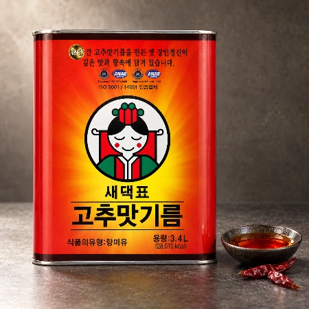새댁표 고추맛기름 3.4L 향미유 업소용 대용량