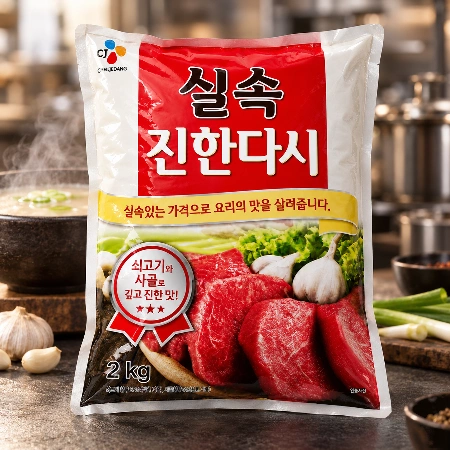 CJ 실속 진한다시 2kg 쇠고기맛 조미료 업소용