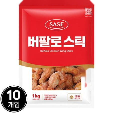 [10개] 사세 버팔로스틱 1kg 냉동 버팔로봉 치킨 10개 냉동