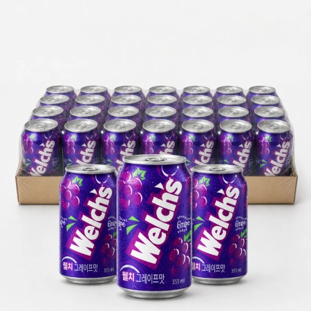 ★공산 핫★ 농심 웰치스 포도 [뚱캔 / 박스판매 / 업소용] 355ml*24ea box