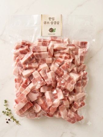 [싱싱배송] 한입 큐브 삼겹살 1kg - 스페인