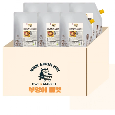 [박스판매]백설 다담 바지락순두부찌개양념 2kgx6입