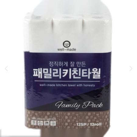 패밀리 천연펄프키친타올2겹125매*12