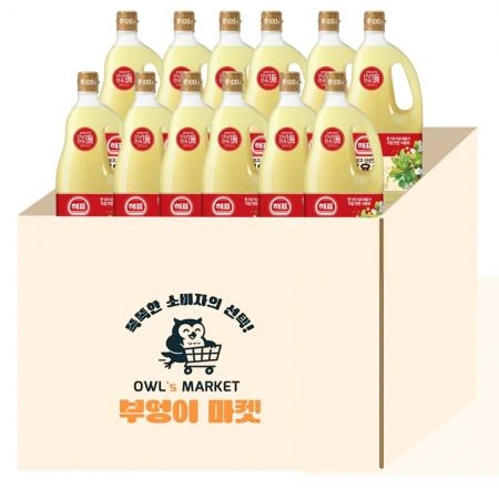 해표 맑고 신선한 식용유 1.8L 콩식용유 대두유