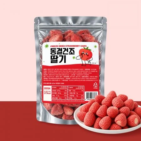 [지퍼백] 프리미엄 동결건조 딸기칩 100g