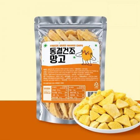 [지퍼백] 프리미엄 동결건조 망고칩 100g