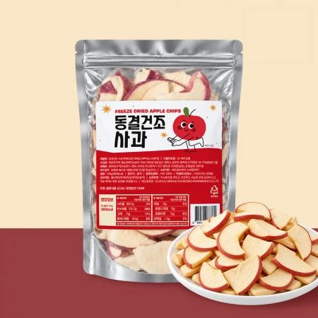 [지퍼백] 프리미엄 동결건조 사과칩 100g
