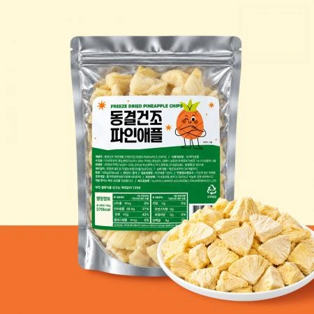 [지퍼백] 프리미엄 동결건조 파인애플칩 100g