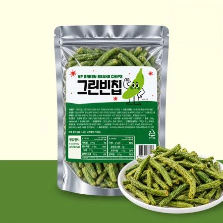 [지퍼백] 프리미엄 저온유탕 그린빈칩 100g