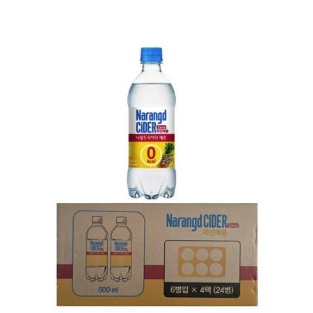 나랑드사이다 제로 파인애플 500ml, 24pet