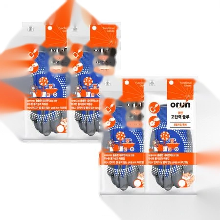 오런 고탄력 블루 PU코팅장갑 L대형 1켤레 X 4개