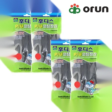오런 후디스 PU코팅장갑 그레이M 1켤레 X 4개