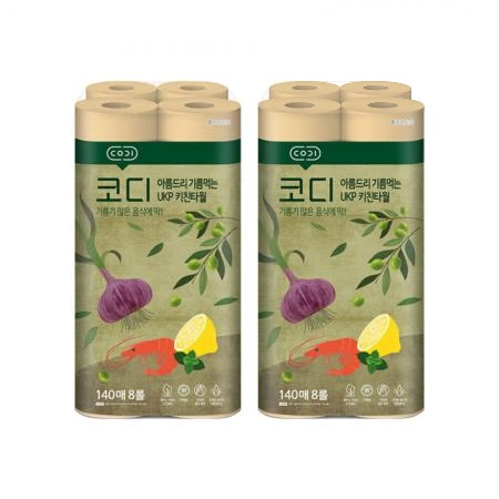 코디 아름드리 기름먹는 키친타올 140매 8롤 X 2개