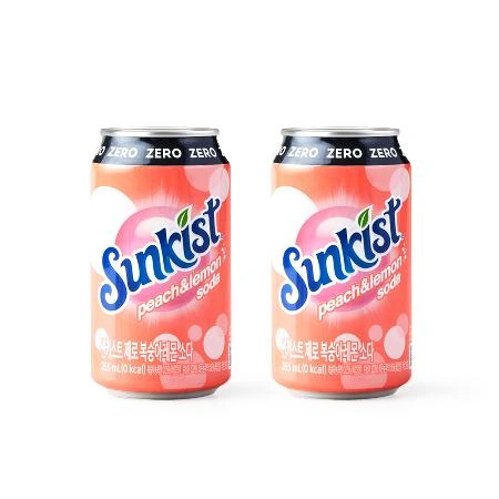광동 썬키스트 제로 복숭아레몬소다 355ml x 24캔