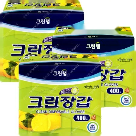 크린랩 크린장갑 일회용장갑 400매 x3개