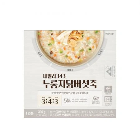 온리브 데일리343 누룽지닭버섯죽 300g 3개