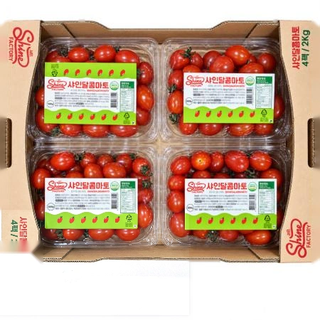 스테비아 방울토마토 2kg(500g*4팩,국산)BOX