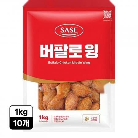 [10개/무료배송] 사세 버팔로윙 1kg 냉동 닭날개 안주 사이드용