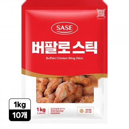 [10개/무료배송] 사세 버팔로스틱 1kg 냉동 치킨봉 안주 사이드용