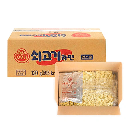 ※낱개포장아님※ 오뚜기 쇠고기라면(업소용 120g/EA)x30 라면 소고기라면 덕용 라면