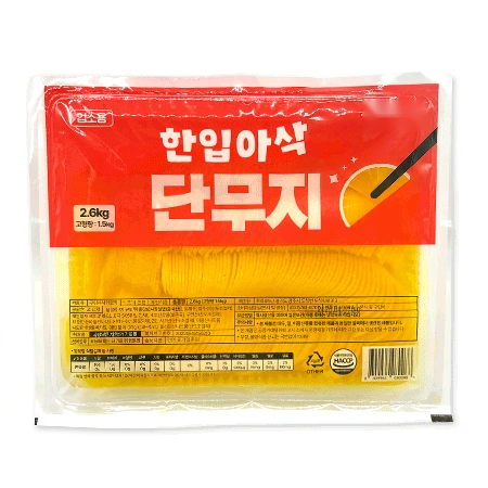 한입아삭 단무지(반달 2.6Kg/EA) 업소용 대용량 반달 단무지