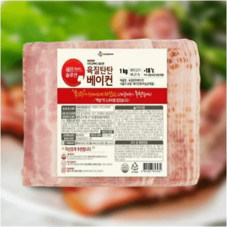 ⭐현대특가⭐크레잇육질탄탄베이컨, 1Kg, CJ제일제당, 냉동
