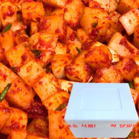 국내제조 달큰한맛 미니 깍두기 10kg 아이스박스포장 [ 업소용 대용량 달큰한 ]