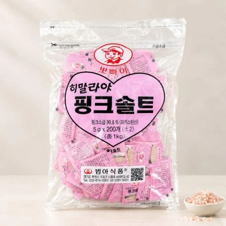 범아 히말라야 핑크솔트 5g x 200개 일회용 개별포장 배달용 핑크소금