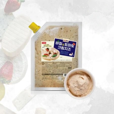 로젠치즈 바질토마토 크림치즈 1kg 냉장 베이글용 베이커리