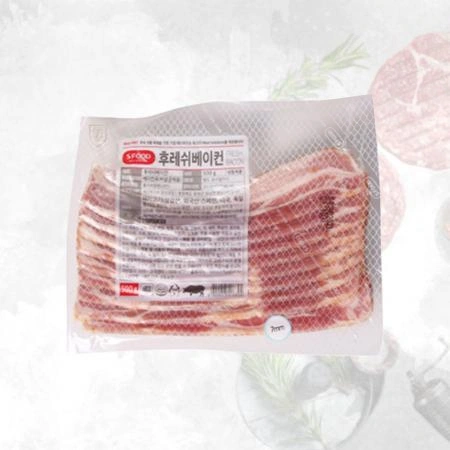 에쓰푸드 후레쉬 베이컨 7mm 슬라이스 500g 냉동 훈제 파스타토핑