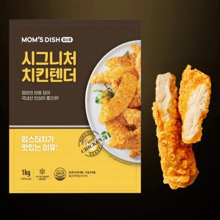 [10개/무료배송] 맘스터치 시그니처 치킨텐더 1kg 냉동 케이준 샐러드용