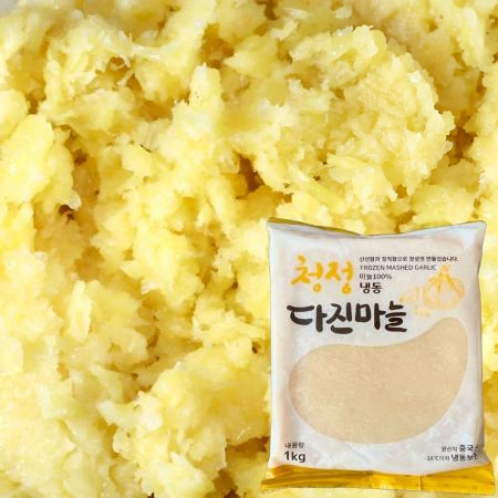 냉동 다진 마늘 중국제조 1kg 아이스박스포장 [ 간마늘 손질마늘 ]