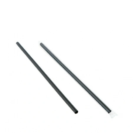 개별포장 일자빨대 검정 7*25cm