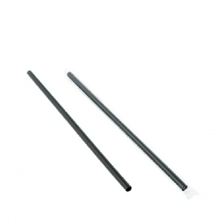 개별포장 일자빨대 검정 7*25cm