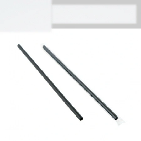 개별포장 일자빨대 검정 7*21cm