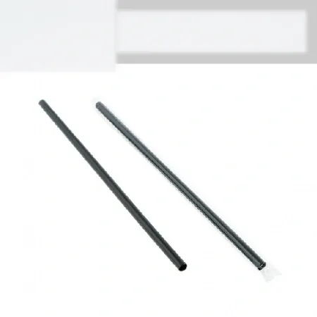 개별포장 일자빨대 검정 7*21cm