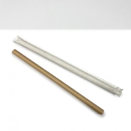 개별포장 종이 버블티빨대 갈색 12*25cm