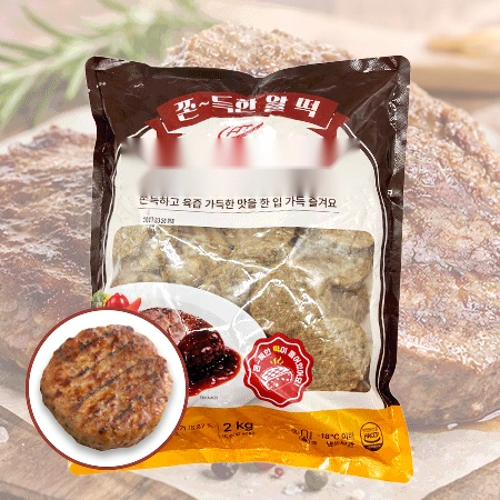 맘모스 떡산적스테이크 쫀득한 알떡 함박스테이크(60±2g*33±2개입 2Kg/EA) 떡갈비 너비아니 함박