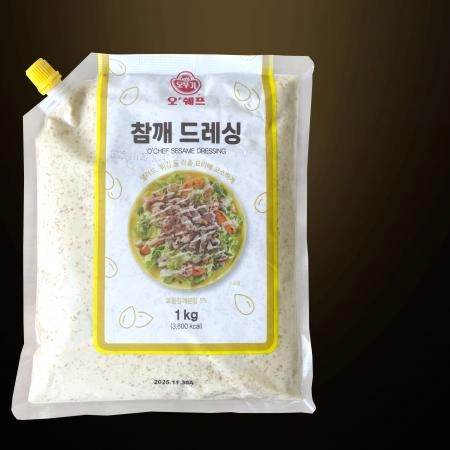 [6개/무료배송] 오쉐프 참깨드레싱소스 1kg 냉장 샐러드 고소한 드레싱용