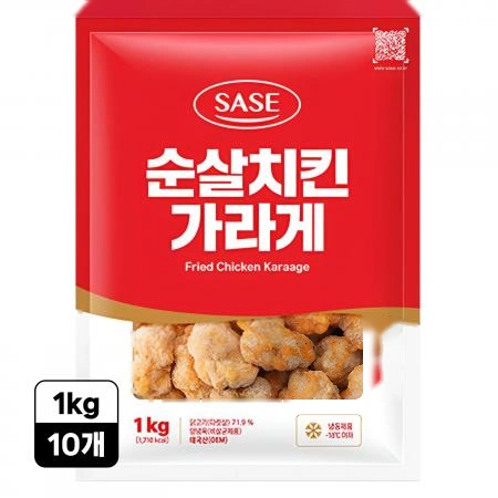 [10개] 사세 순살치킨 순살가라게 순살가라아게 1kg 냉동 치킨
