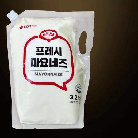 [4개/무료배송] 롯데 델가 마요네즈 3.2kg 스파우트 대용량 샐러드 디핑용