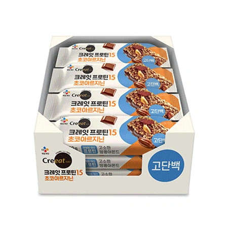 ★제당 초특가★ 크레잇 프로틴바15초코아르지닌(50g*12 600g/EA) 단백질바