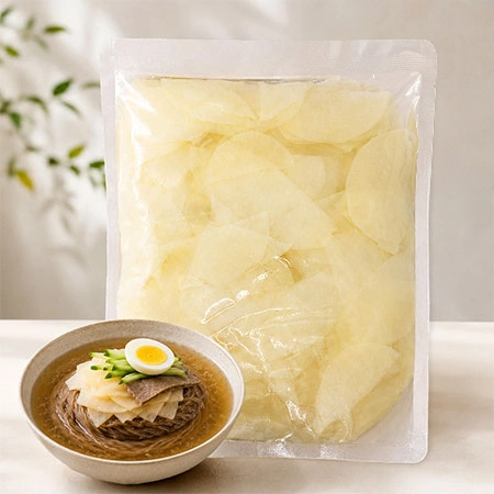 프레시플러스 냉면김치(흰색_무우_55% 2.8Kg/EA) 냉면용 무우 절임무 고명