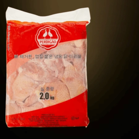 [BOX할인] 페르디가오 닭정육 (닭다리살) 2kg 냉동 뼈를 제거하고 껍질붙은 닭정육살